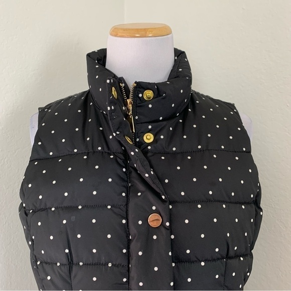 Charter club black and white polkadot puffer vest Full Zip Pockets Sz Petite S - Picture 10 of 16